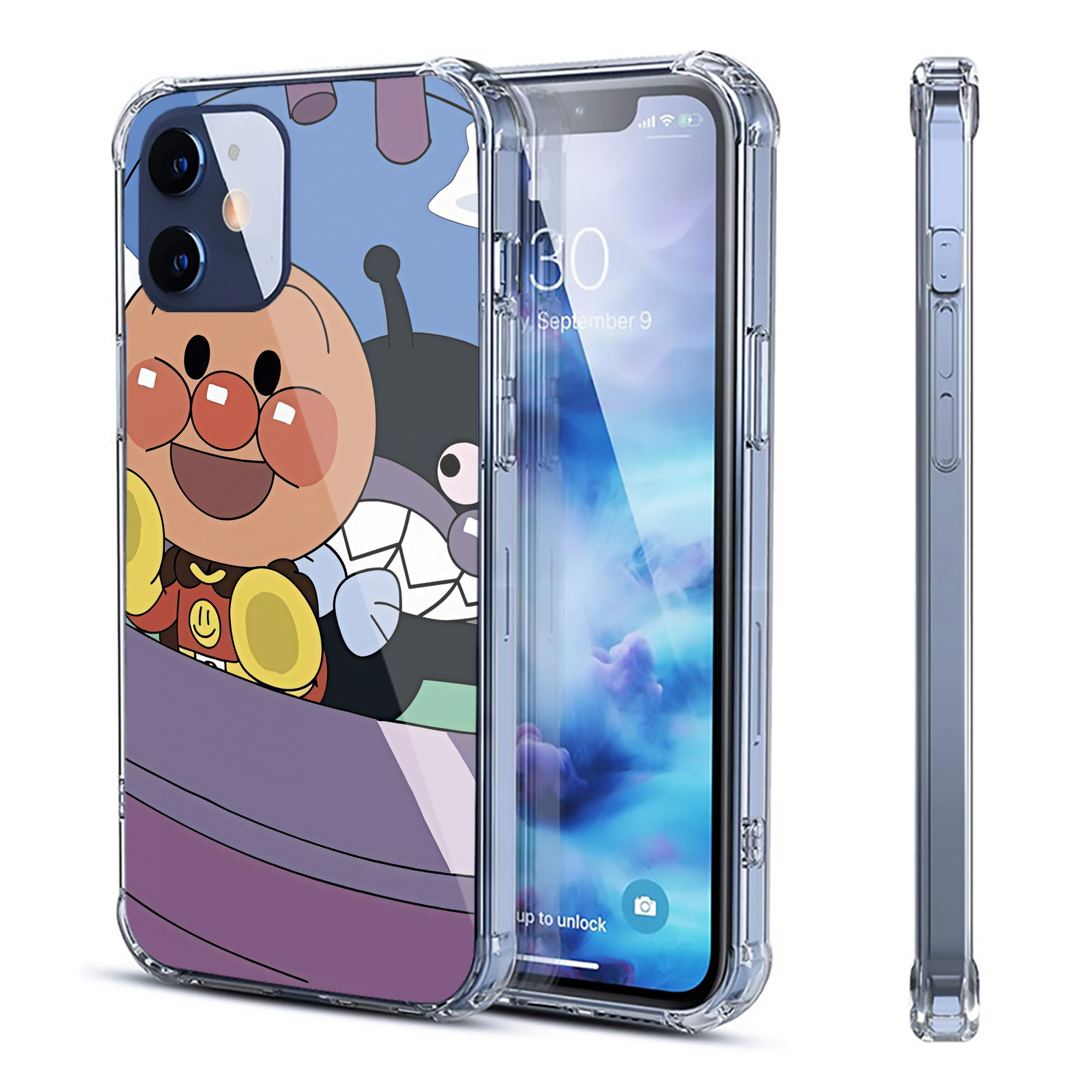 （画像用） アンパンマン Anpanman 【iPhone 12シリーズ対応】透明スマホケース（クリアソフトケース）